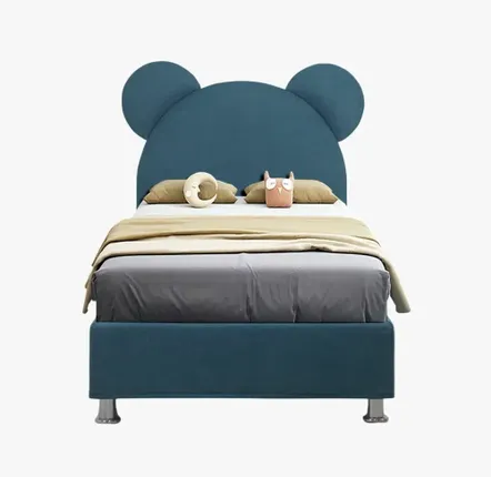Children's bedrooms - Teddy Bear Upholstered Bed - BLUE BEAR
