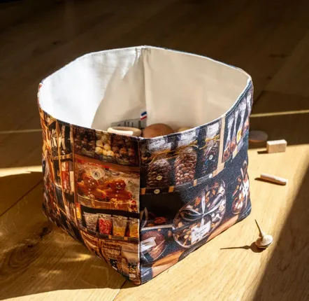Homewear - Fabric basket Chocolatier de Paris - MARON BOUILLIE