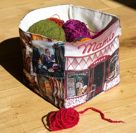 Homewear textile - Boite de rangement Mamie mode vintage - MARON BOUILLIE