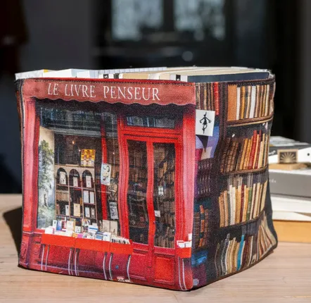 Homewear textile - Boite de rangement Paris Le livre penseur - MARON BOUILLIE