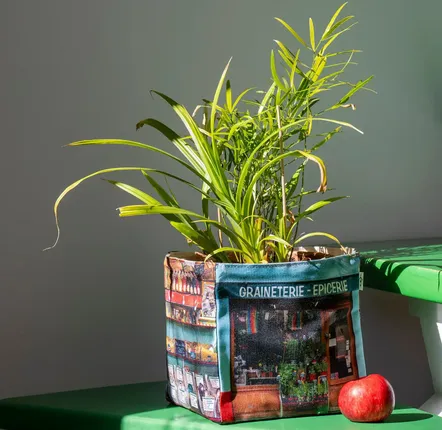 Homewear textile - Boite de rangement Graineterie du marché - MARON BOUILLIE