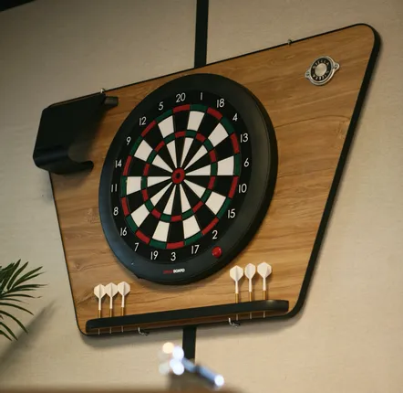 Autres objets connectés  - SUPPORT DE CIBLE FLÉCHETTES EFFET CHÊNE DU KANSAS ET CIBLE CONNECTÉE - STELLA BABY-FOOT & BILLARDS