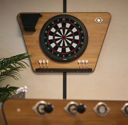 Autres objets connectés  - SUPPORT DE CIBLE FLÉCHETTES EFFET CHÊNE DU KANSAS ET CIBLE CONNECTÉE - STELLA BABY-FOOT & BILLARDS