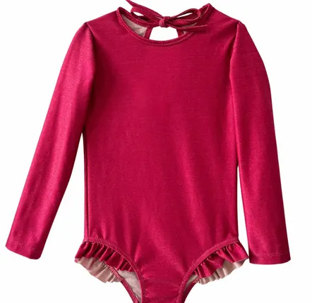 Mode enfantine - Maillot de Bain Fille Alba - Framboise irisé - LOUMIO PARIS