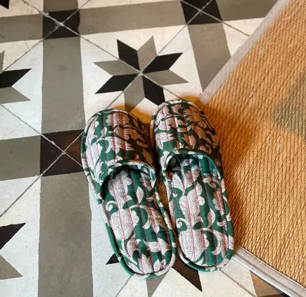 Shoes - Handcrafted quilted slippers - I WAS A SARI