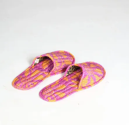 Shoes - Handcrafted quilted slippers - I WAS A SARI