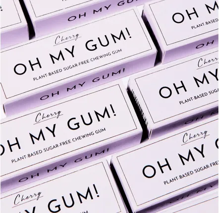 Candy - OH MY GUM ! Cherry chewing gum  - 12 packets - OH MY GUM !