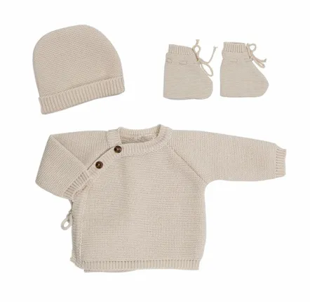 Mode enfantine - Lot naissance brassière, bonnet, chaussons - TROIS KILOS SEPT