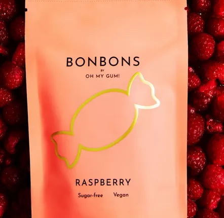 Candy - Raspberry Bonbons by OH MY GUM ! 15 pouches - OH MY GUM !