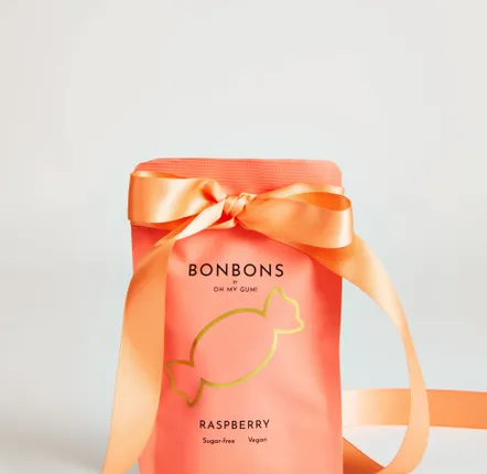 Candy - Raspberry Bonbons by OH MY GUM ! 15 pouches - OH MY GUM !