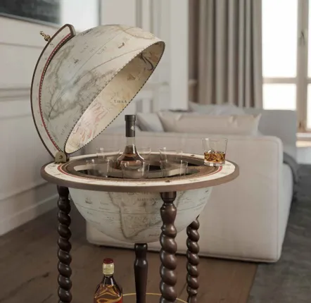Restaurant trolleys - Zoffoli Bar Globe Explora Old White d.40cm - ZOFFOLI MAPPAMONDI