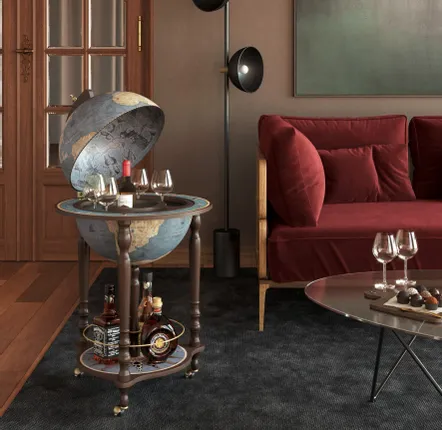 Chariots - Zoffoli Bar Globe Da Vinci Blue Dust  d.40cm - ZOFFOLI MAPPAMONDI