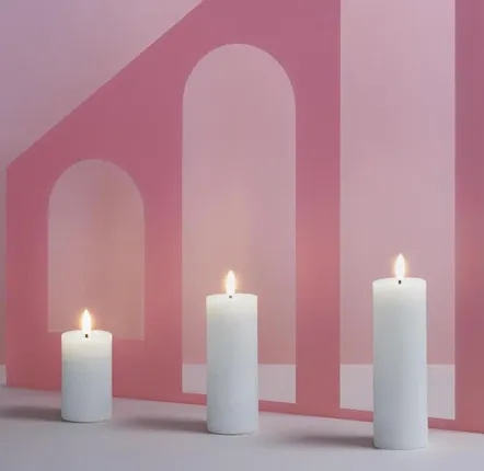 LED modules - (NEW) Basic Colours Melted Pillar Candles Silk - MOODS & MORE