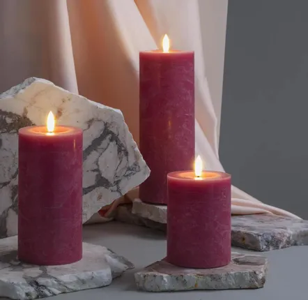 LED modules - Moods & More - Seasonal Colours Melted Pillar Candles Rock - MOODS & MORE