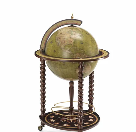 Restaurant trolleys - Zoffoli Bar Globe Explora Olive Green d.40cm - ZOFFOLI MAPPAMONDI