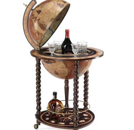 Restaurant trolleys - Zoffoli Bar Globe Explora Honey Brown d.40cm - ZOFFOLI MAPPAMONDI
