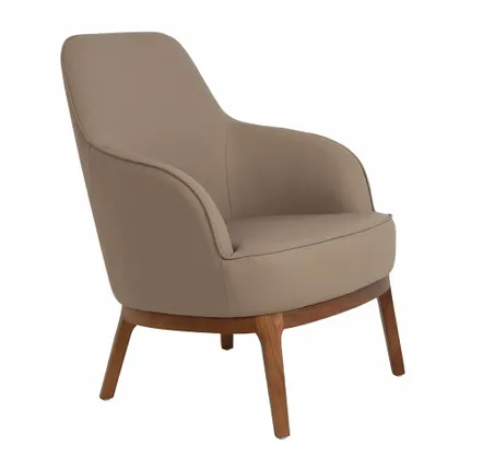 Fauteuils - Fauteuil en similicuir gris taupe - ANGEL CERDÁ