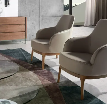 Fauteuils - Fauteuil en similicuir gris taupe - ANGEL CERDÁ