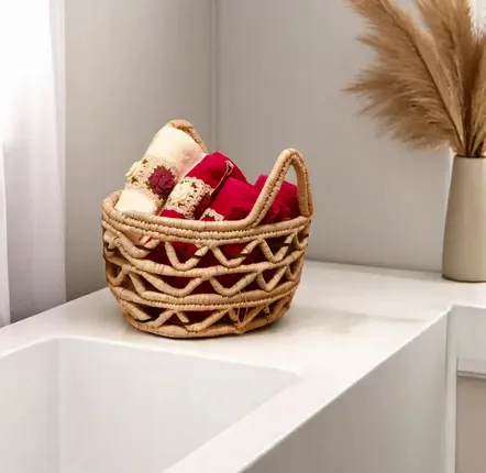 Shopping baskets - Betty Shopping Basket – Handwoven Palm Leaf – Sustainable & Styling - MAISON ZOE
