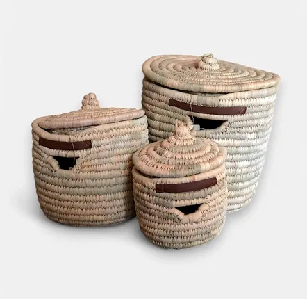 Storage boxes - Set of 3 Round Baskets - MAISON ZOE