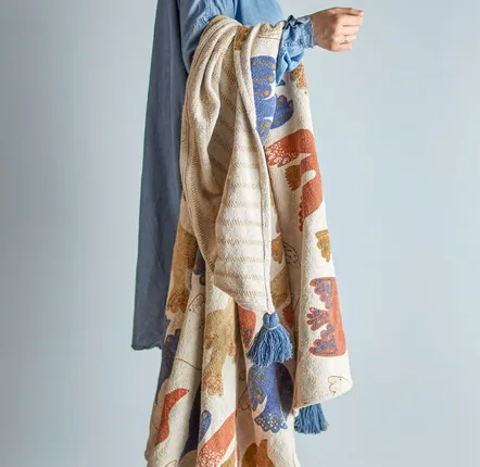 Couettes et oreillers  - Anniversary Throw, Brown, Recycled Cotton - BLOOMINGVILLE MULTIBRAND HOUSE