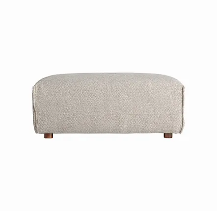 Repose-pieds - Module canapé repose-pieds en polyester couleur crème 101x66x41 cm - VICAL
