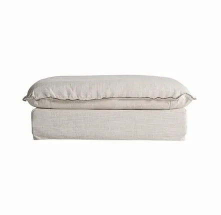 Repose-pieds - Module canapé repose-pieds en polyester couleur blanc cassé en 98x108x45 - VICAL