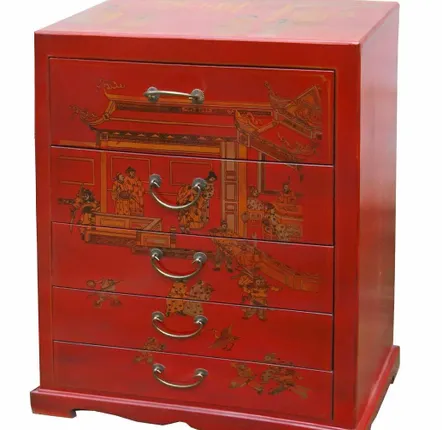 Commodes - Commode à 5 tiroirs, style Cheng Du - GALERIE D'ORIENT