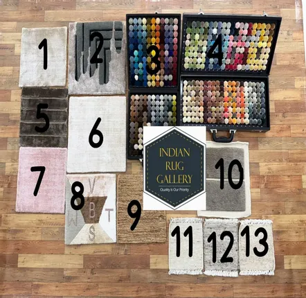 Bespoke carpets - Free Rug Samples For Designers, Studios and Color Poms Boxes Pack - INDIAN RUG GALLERY