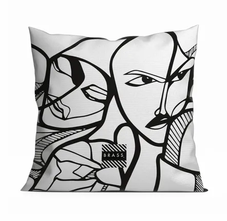 Garden textiles - White Elongi 45 x 45 outdoor cushion - Design by BRASS - ARTDECORIS