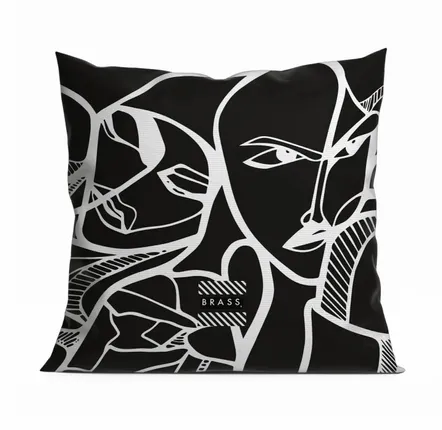 Garden textiles - Black Elongi 45 x 45 outdoor cushion - Design by BRASS - ARTDECORIS