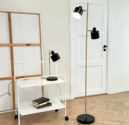 Floor lamps - Ocean Black/ brass floor lamp - DYBERG LARSEN