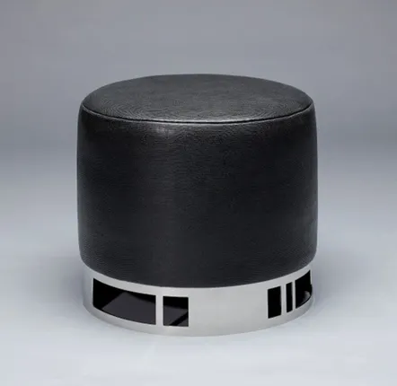 Tabourets pour collectivités - Pouf Escape avec base en acier inoxydable - DUISTT