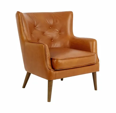 Armchairs - Chester armchair in brown leather - ANGEL CERDÁ