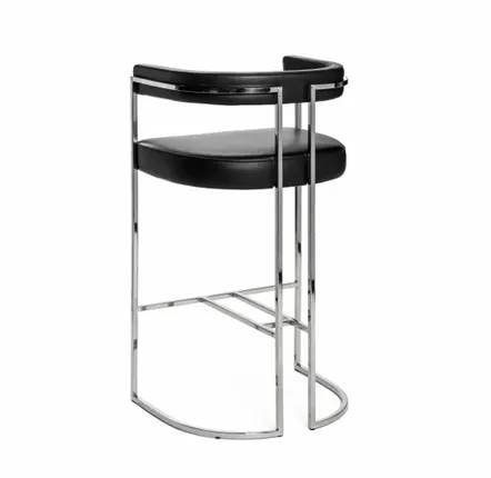 Tabourets pour collectivités - Tabouret de bar Julius pieds acier inoxydable, asisse tissu au choix - DUISTT