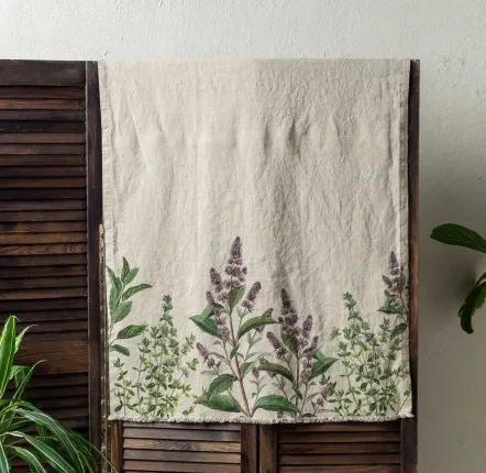 Serviettes de bain - Serviette de Baine en Lin Lavé  │ HERBES FINES - LINOROOM 100% LINEN TEXTILES
