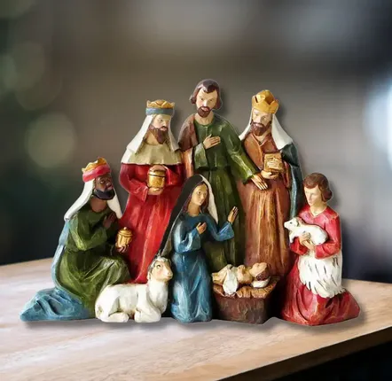 Nativity scenes and santons - Compact Nativity Scene Figurine – Hand-Painted One-Piece Design - BLUE STAR B.V.