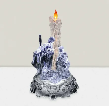 Crèches et santons - Crèche LED Style Cristal avec Lumière de Bougie - BLUE STAR B.V.