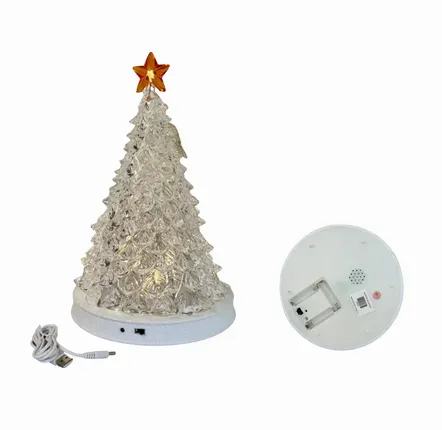 Crèches et santons - Crèche LED avec Sapin et Ange – Lumière Blanc Chaud & Musique - BLUE STAR B.V.