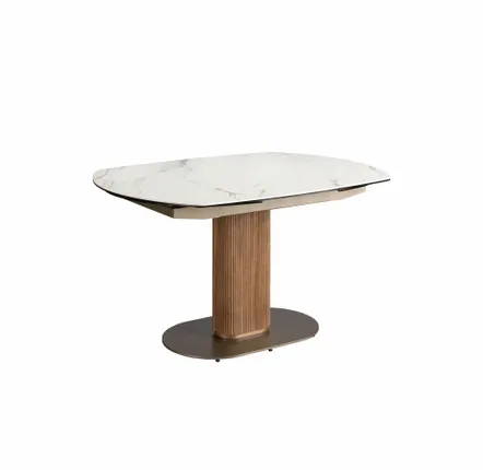 Dining Tables - Oval extending dining table with porcelain marble - ANGEL CERDÁ