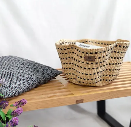 Objets de décoration - Sitso Wave Basket| Panier de rangement | Sculptur | Checker Blue - SOLOKO