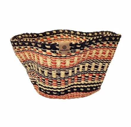 Bathroom waste baskets - Sitso Wave Basket Small | Sculptur & Storage Basket | Red Brown - SOLOKO