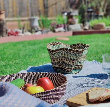 Decorative objects - Sitso Wave Basket Small | Sculptur & Storage Basket | Blue Brown - SOLOKO