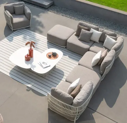 Lawn sofas   - Ottoman Aluminum Cala - JATI KEBON