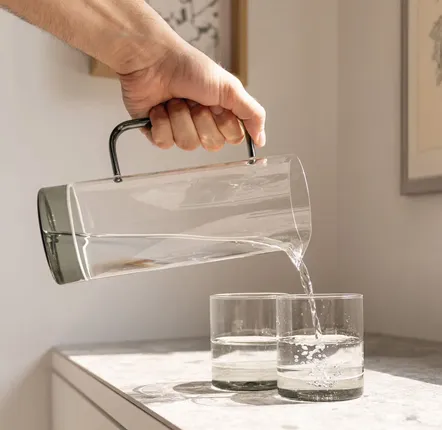 Glass - Filo bianco tumblers and bottle - ZAFFERANO