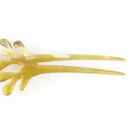 Barrettes - Double coral hairpin in blond horn - L INDOCHINEUR X RIVÊT