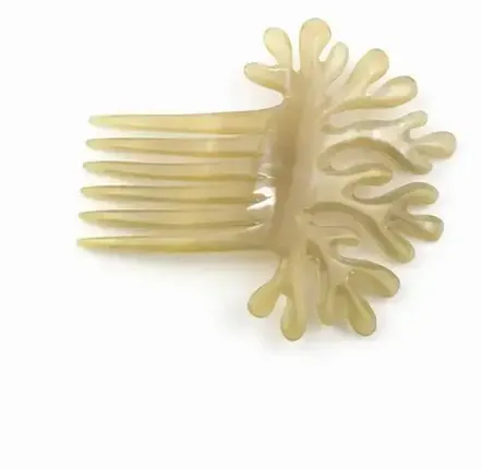 Barrettes - Coral-shaped comb hairpin in blond horn - L INDOCHINEUR X RIVÊT