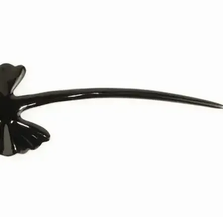 Barrettes - Gingko hairpin in plain black horn - L INDOCHINEUR X RIVÊT