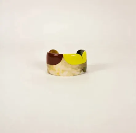Bracelets - Manchette Nymphe en corne noire et laque Roux taille M - L INDOCHINEUR X RIVÊT