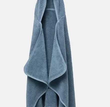 Children's bathtime - Ribbed Hooded Towel - AZUR
